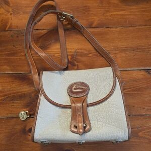 Dooney & Bourke Brown and Cream Leather Crossbody Bag